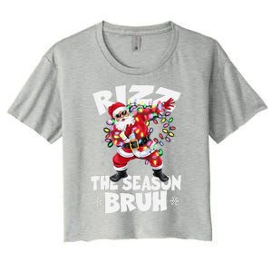 Rizz The Season Bruh Christmas Rizzmas Santa Claus Rizzler Women's Crop Top Tee