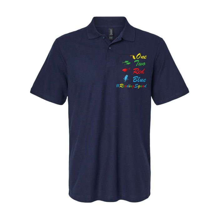 Reading Teacher Squad Oh The Places One Two Red Blue Fish Softstyle Adult Sport Polo