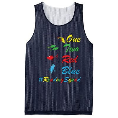 Reading Teacher Squad Oh The Places One Two Red Blue Fish Mesh Reversible Basketball Jersey Tank