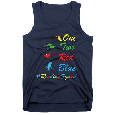 Reading Teacher Squad Oh The Places One Two Red Blue Fish Tank Top