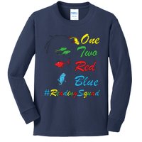 Reading Teacher Squad Oh The Places One Two Red Blue Fish Kids Long Sleeve Shirt