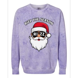 Rizz The Season Santa Claus Rizzmas Riz Funny Christmas Colorblast Crewneck Sweatshirt