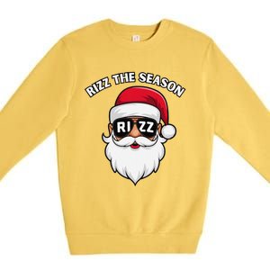 Rizz The Season Santa Claus Rizzmas Riz Funny Christmas Premium Crewneck Sweatshirt