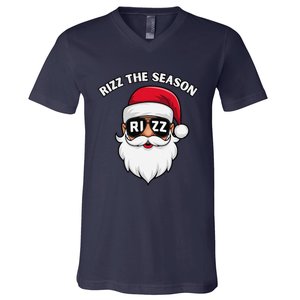 Rizz The Season Santa Claus Rizzmas Riz Funny Christmas V-Neck T-Shirt