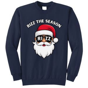 Rizz The Season Santa Claus Rizzmas Riz Funny Christmas Tall Sweatshirt