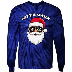 Rizz The Season Santa Claus Rizzmas Riz Funny Christmas Tie-Dye Long Sleeve Shirt