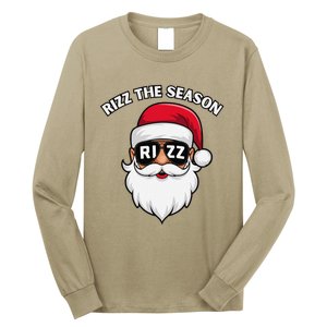 Rizz The Season Santa Claus Rizzmas Riz Funny Christmas Long Sleeve Shirt