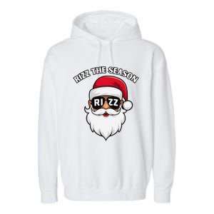 Rizz The Season Santa Claus Rizzmas Riz Funny Christmas Garment-Dyed Fleece Hoodie