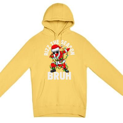 Rizz The Season Bruh Christmas Rizzmas Santa Claus Rizzler Premium Pullover Hoodie