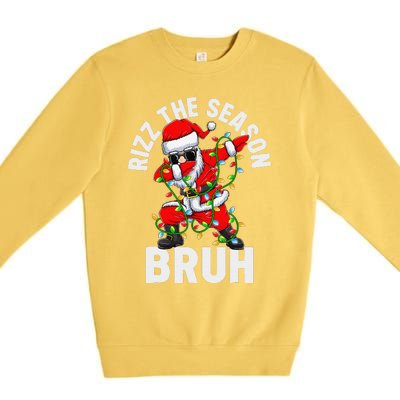 Rizz The Season Bruh Christmas Rizzmas Santa Claus Rizzler Premium Crewneck Sweatshirt