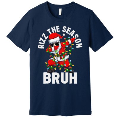 Rizz The Season Bruh Christmas Rizzmas Santa Claus Rizzler Premium T-Shirt