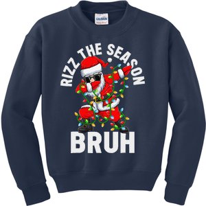 Rizz The Season Bruh Christmas Rizzmas Santa Claus Rizzler Kids Sweatshirt