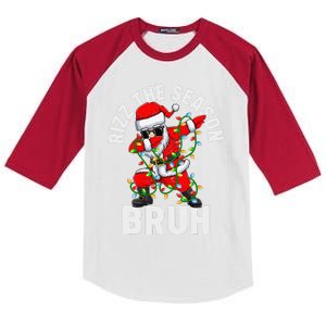 Rizz The Season Bruh Christmas Rizzmas Santa Claus Rizzler Kids Colorblock Raglan Jersey