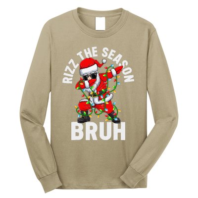 Rizz The Season Bruh Christmas Rizzmas Santa Claus Rizzler Long Sleeve Shirt