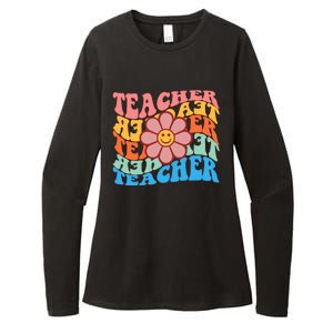 Retro Teacher Sunflower Womens CVC Long Sleeve Shirt