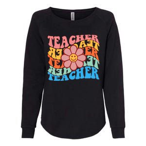 Retro Teacher Sunflower Womens California Wash Sweatshirt