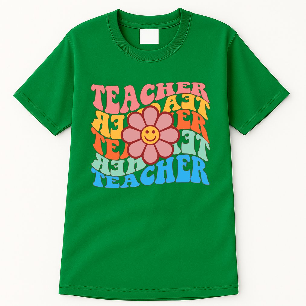 Retro Teacher Sunflower Tall T-Shirt