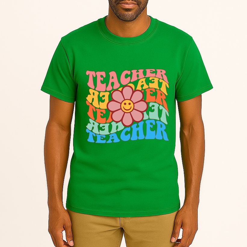 Retro Teacher Sunflower Tall T-Shirt