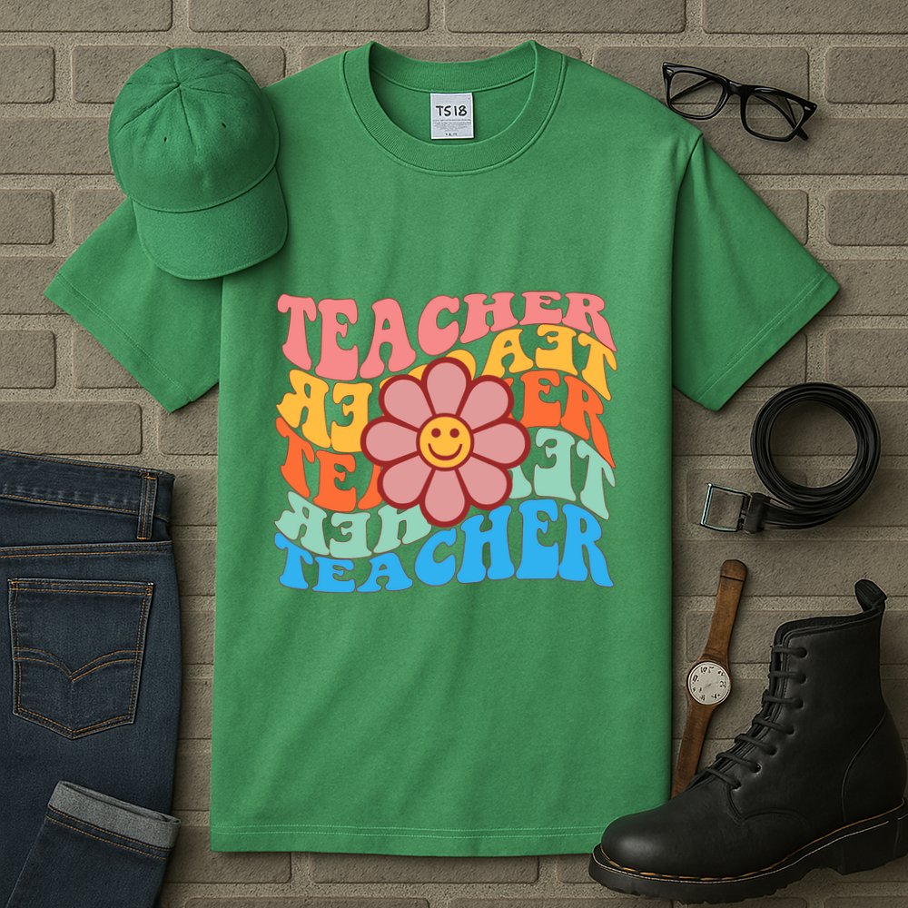 Retro Teacher Sunflower Tall T-Shirt