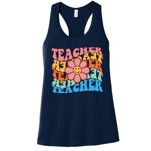 Retro Teacher Sunflower Women's Racerback Tank