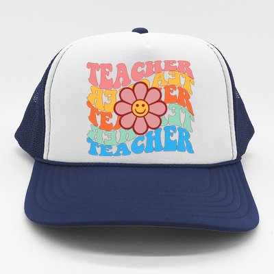 Retro Teacher Sunflower Trucker Hat