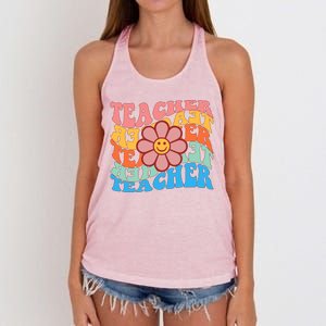 Retro Teacher Sunflower Women's Knotted Racerback Tank