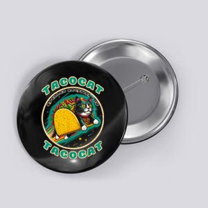 Retro Tacocat Spelled Backward Is Tacocat Funny Cat Button