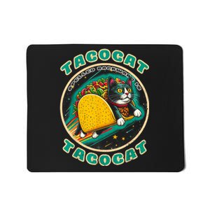 Retro Tacocat Spelled Backward Is Tacocat Funny Cat Mousepad