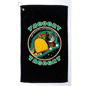 Retro Tacocat Spelled Backward Is Tacocat Funny Cat Platinum Collection Golf Towel