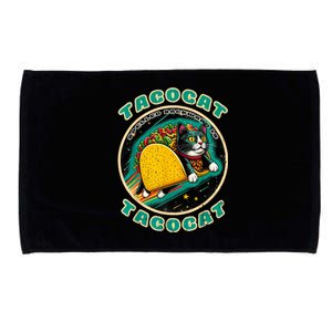 Retro Tacocat Spelled Backward Is Tacocat Funny Cat Microfiber Hand Towel