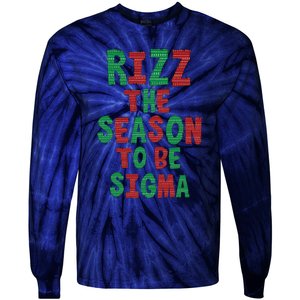 Rizz The Season Funny Gen Alpha Slang Christmas Teacher Tie-Dye Long Sleeve Shirt