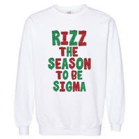 Rizz The Season Funny Gen Alpha Slang Christmas Teacher Garment-Dyed Sweatshirt