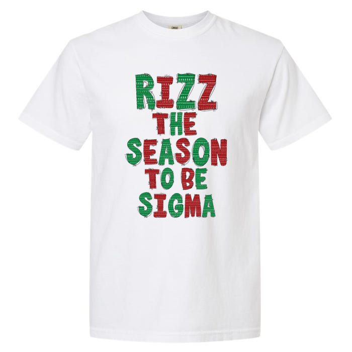 Rizz The Season Funny Gen Alpha Slang Christmas Teacher Garment-Dyed Heavyweight T-Shirt