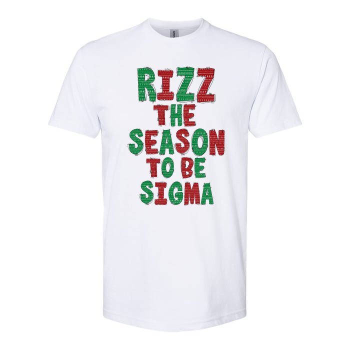 Rizz The Season Funny Gen Alpha Slang Christmas Teacher Softstyle CVC T-Shirt