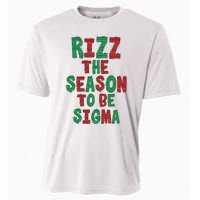 Rizz The Season Funny Gen Alpha Slang Christmas Teacher Cooling Performance Crew T-Shirt