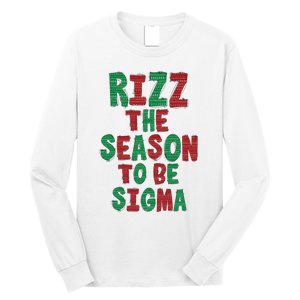 Rizz The Season Funny Gen Alpha Slang Christmas Teacher Long Sleeve Shirt