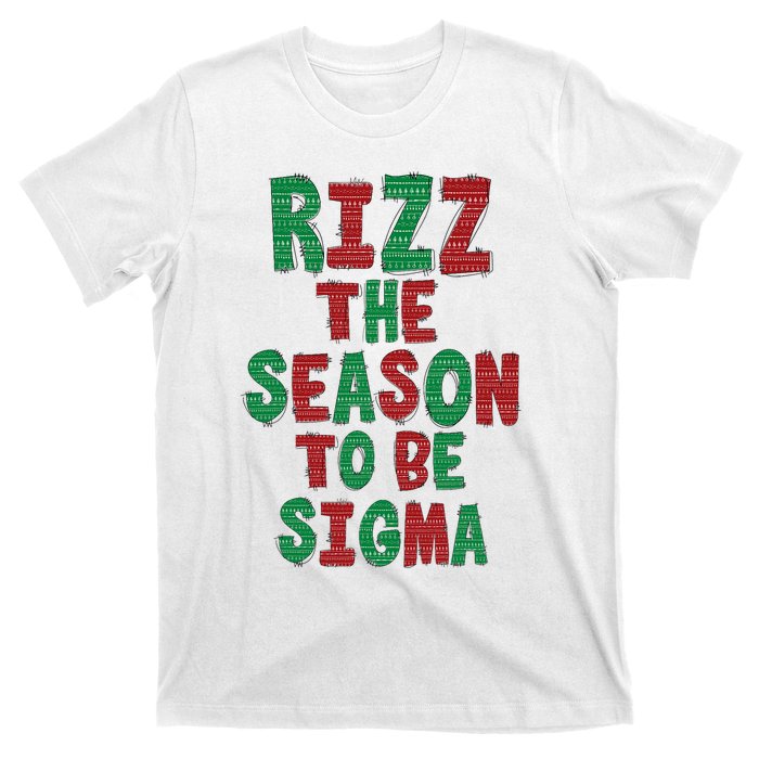 Rizz The Season Funny Gen Alpha Slang Christmas Teacher T-Shirt