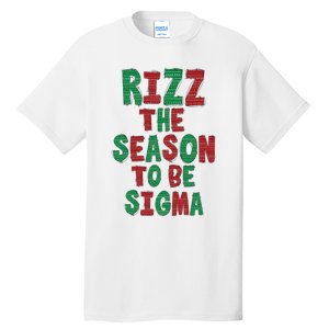 Rizz The Season Funny Gen Alpha Slang Christmas Teacher Tall T-Shirt