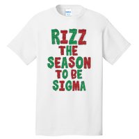 Rizz The Season Funny Gen Alpha Slang Christmas Teacher Tall T-Shirt