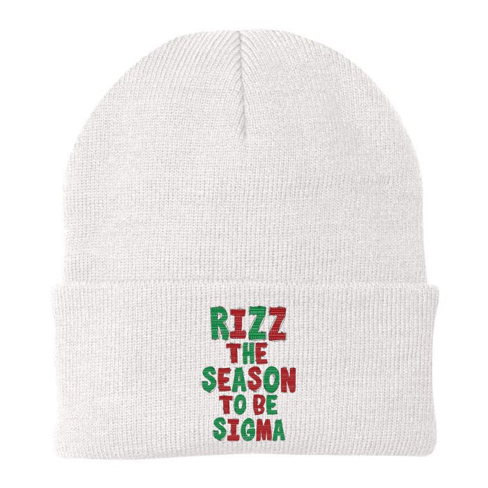 Rizz The Season Funny Gen Alpha Slang Christmas Teacher Knit Cap Winter Beanie