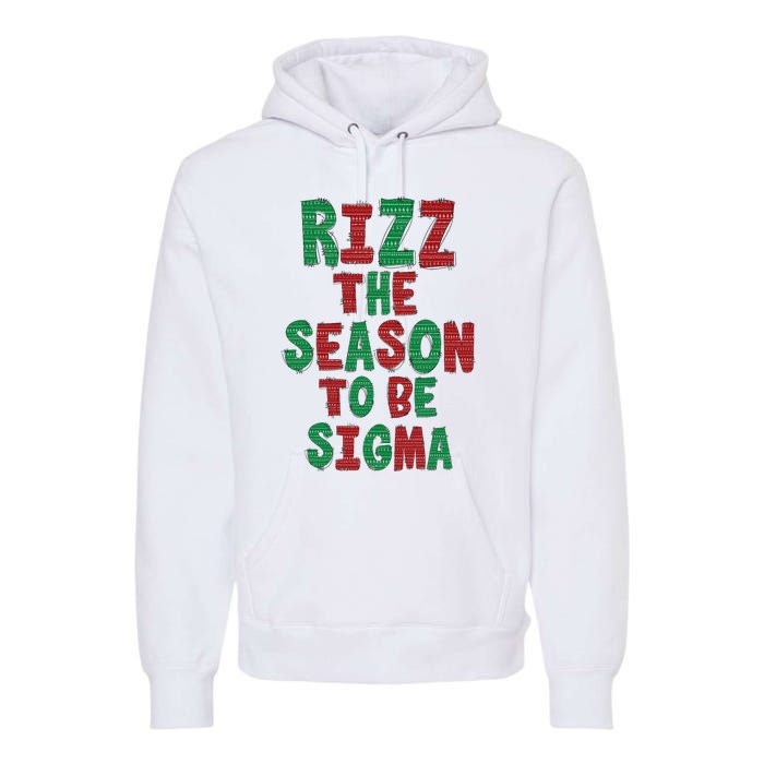 Rizz The Season Funny Gen Alpha Slang Christmas Teacher Premium Hoodie