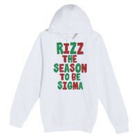 Rizz The Season Funny Gen Alpha Slang Christmas Teacher Premium Pullover Hoodie