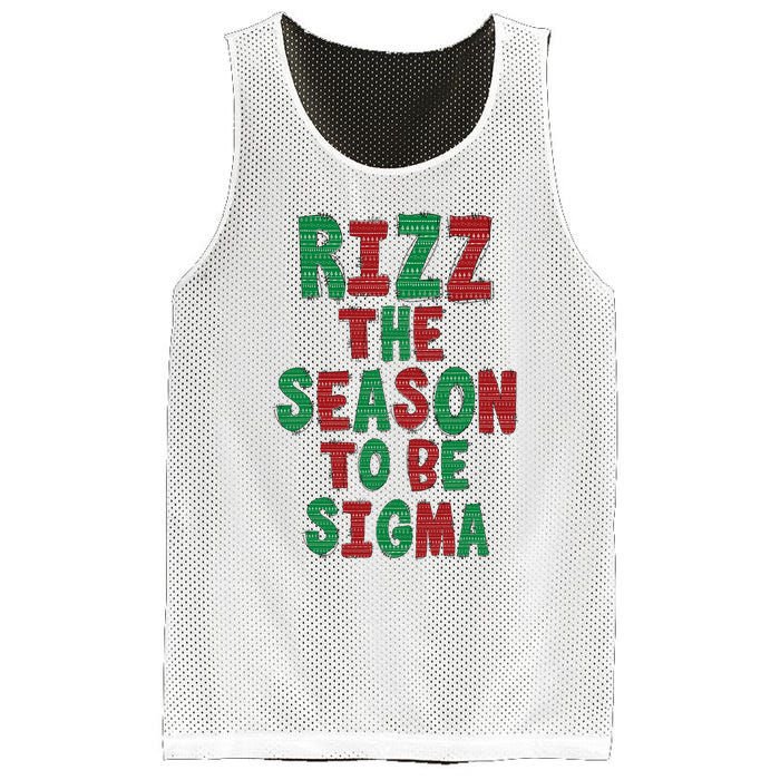 Rizz The Season Funny Gen Alpha Slang Christmas Teacher Mesh Reversible Basketball Jersey Tank