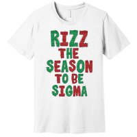 Rizz The Season Funny Gen Alpha Slang Christmas Teacher Premium T-Shirt