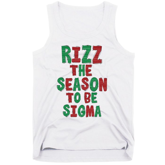 Rizz The Season Funny Gen Alpha Slang Christmas Teacher Tank Top