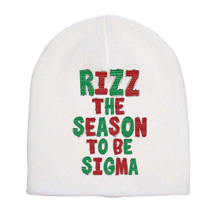 Rizz The Season Funny Gen Alpha Slang Christmas Teacher Short Acrylic Beanie