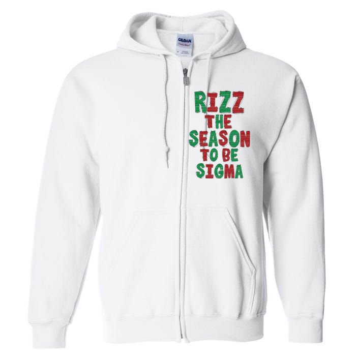 Rizz The Season Funny Gen Alpha Slang Christmas Teacher Full Zip Hoodie