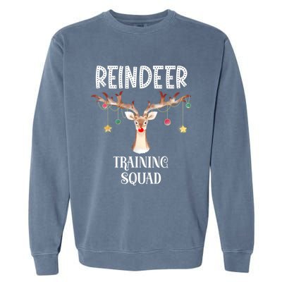 Reindeer Training Squad Funny Christmas Matching Family Gift Garment-Dyed Sweatshirt