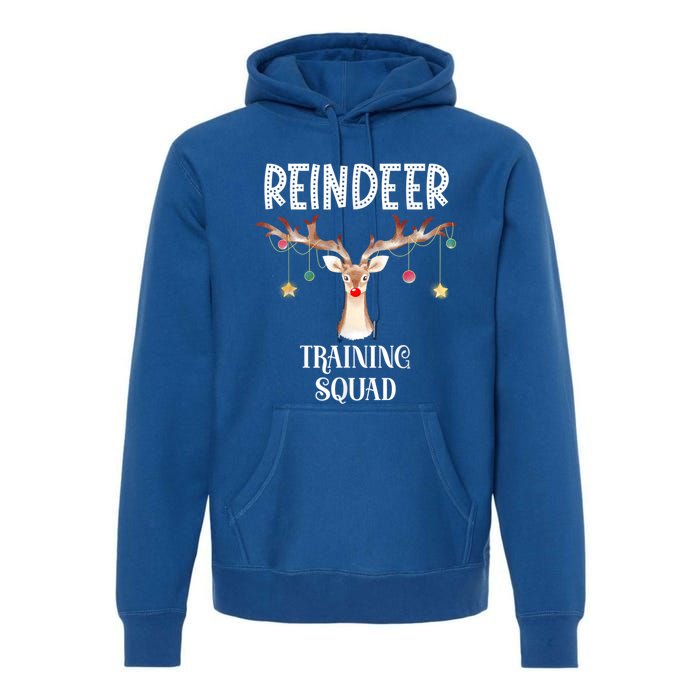 Reindeer Training Squad Funny Christmas Matching Family Gift Premium Hoodie