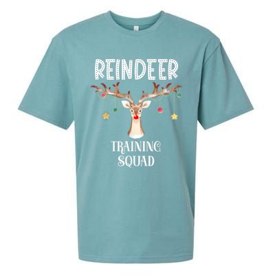 Reindeer Training Squad Funny Christmas Matching Family Gift Sueded Cloud Jersey T-Shirt